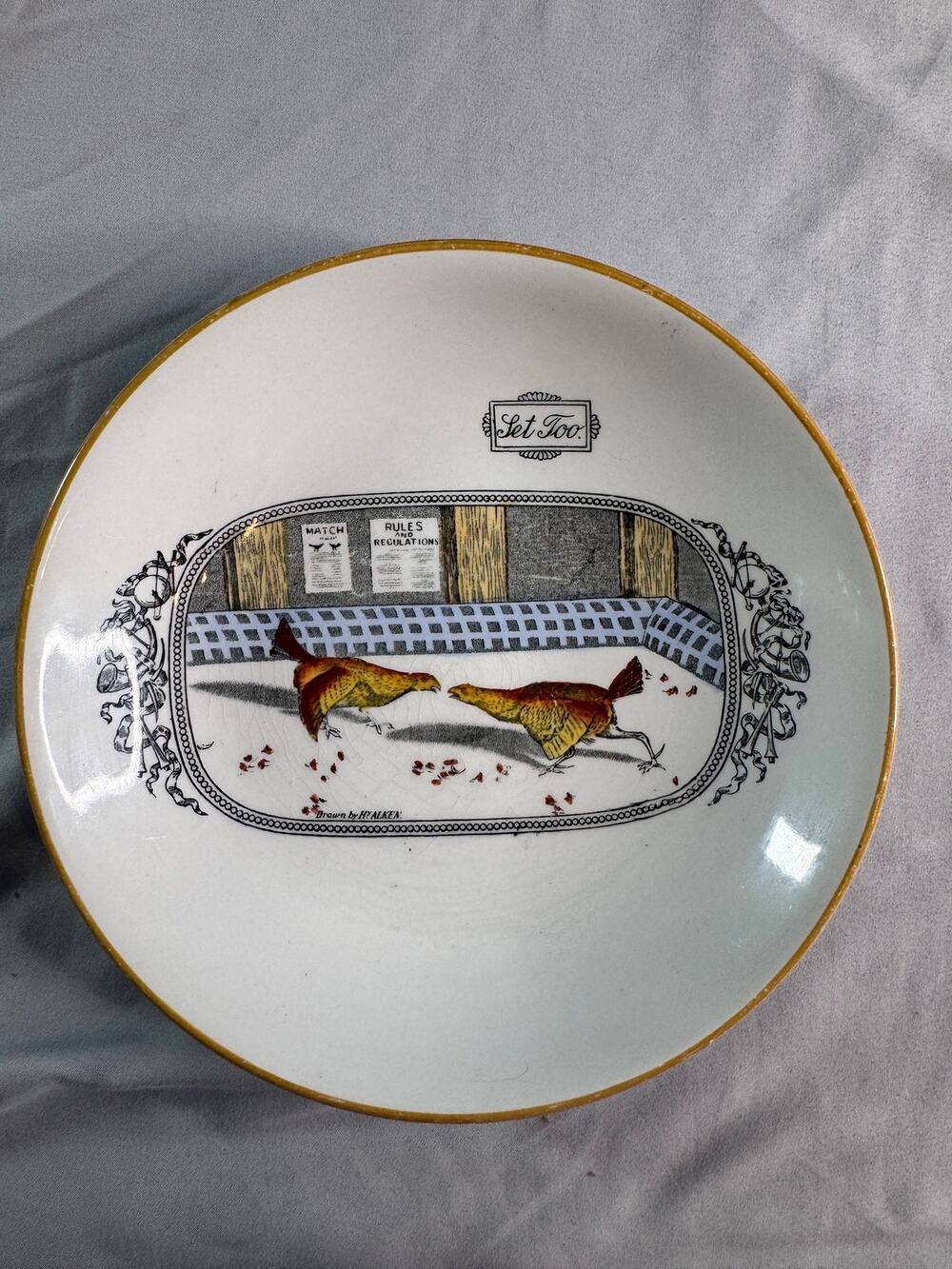 Vintage Adams Old English Sports Set Too H Alken 8" Plate England